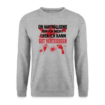 Handball Zubehör handballer Motiv - Unisex Pullover - Weißgrau meliert - Vorne - Alina (178cm) & Michal (187cm)