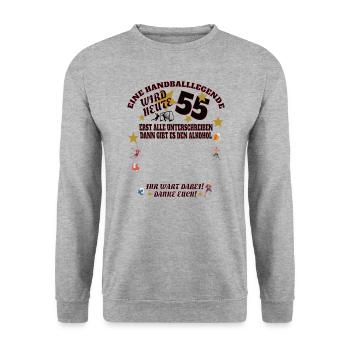 Handball Zubehör handballer Motiv - Unisex Pullover - Weißgrau meliert - Vorne - Alina (178cm) & Michal (187cm)