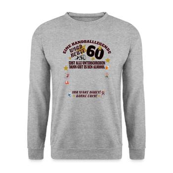 Handball Zubehör handballer Motiv - Unisex Pullover - Weißgrau meliert - Vorne - Alina (178cm) & Michal (187cm)