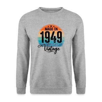 Vintage Made in 1949 Year of birth 1949 Birthday - Unisex Sweatshirt - salt & pepper - Front - Alina (178cm) & Michal (187cm)