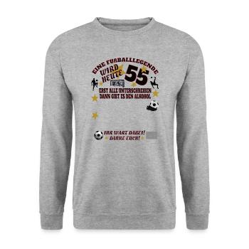 Fußballzubehör Geschenkidee Fußballfan - Unisex Pullover - Weißgrau meliert - Vorne - Alina (178cm) & Michal (187cm)
