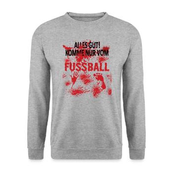 Fußballzubehör Geschenkidee Fußballfan - Unisex Pullover - Weißgrau meliert - Vorne - Alina (178cm) & Michal (187cm)