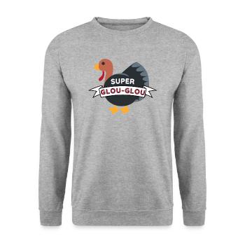 Super Glou-glou - Unisex Pullover - Weißgrau meliert - Vorne - Alina (178cm) & Michal (187cm)