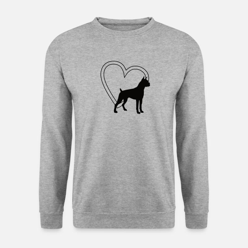 Hund Boxer Hundebesitzer Geschenkidee - Unisex Pullover - Weißgrau meliert