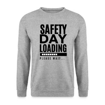 Safety Day Loading - Please Wait | Safety Day Gift - Unisex Sweatshirt - salt & pepper - Front - Alina (178cm) & Michal (187cm)