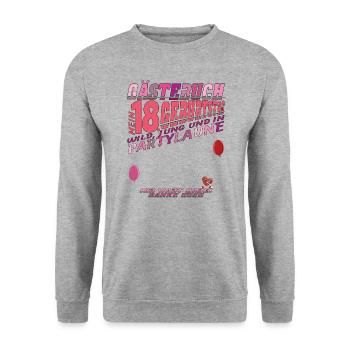 18. Geburtstag Mädchen & Junge Gästebuch - Unisex Pullover - Weißgrau meliert - Vorne - Alina (178cm) & Michal (187cm)