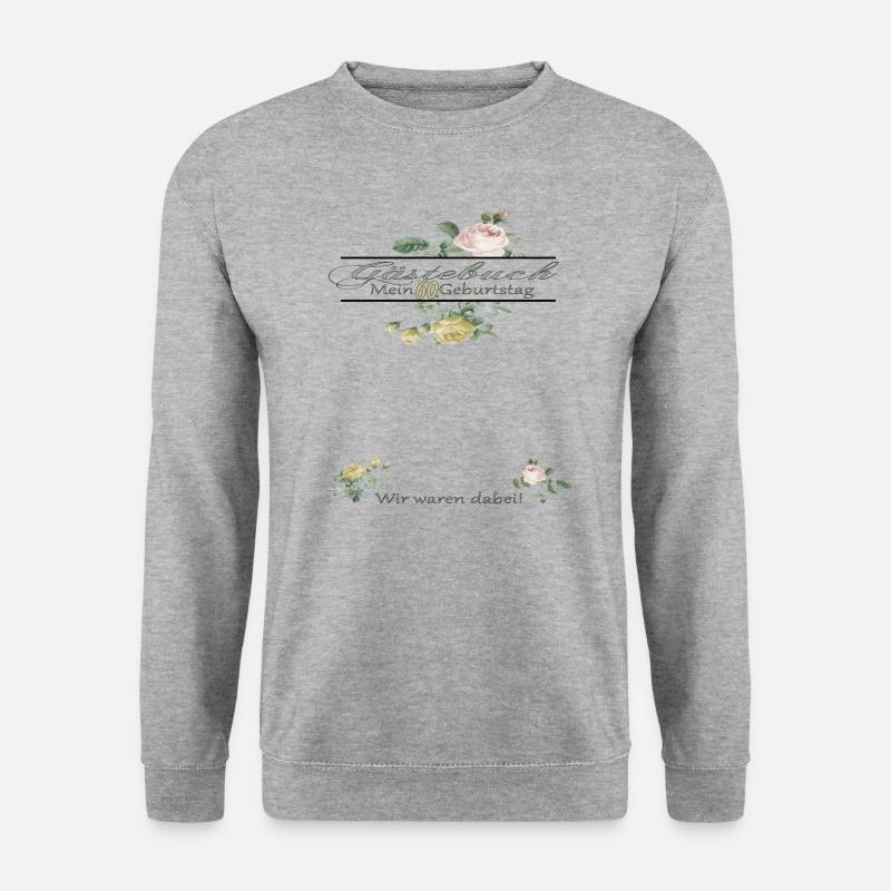 60. Geburtstag Frau & Mann Gästebuch - Unisex Pullover - Weißgrau meliert