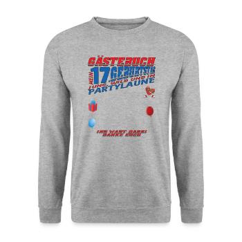 17th Birthday Girl & Boy Guestbook - Unisex Sweatshirt - salt & pepper - Front - Alina (178cm) & Michal (187cm)