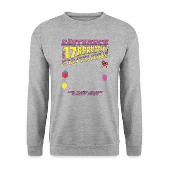 17th Birthday Girl & Boy Guestbook - Unisex Sweatshirt - salt & pepper - Front - Alina (178cm) & Michal (187cm)
