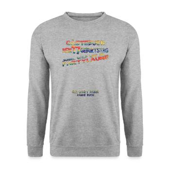 17th Birthday Girl & Boy Guestbook - Unisex Sweatshirt - salt & pepper - Front - Alina (178cm) & Michal (187cm)