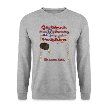 17th Birthday Girl & Boy Guestbook - Unisex Sweatshirt - salt & pepper - Front - Alina (178cm) & Michal (187cm)