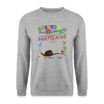 17th Birthday Girl & Boy Guestbook - Unisex Sweatshirt - salt & pepper - Front - Alina (178cm) & Michal (187cm)