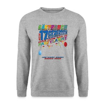 17th Birthday Girl & Boy Guestbook - Unisex Sweatshirt - salt & pepper - Front - Alina (178cm) & Michal (187cm)