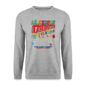 17th Birthday Girl & Boy Guestbook - Unisex Sweatshirt - salt & pepper - Front - Alina (178cm) & Michal (187cm)