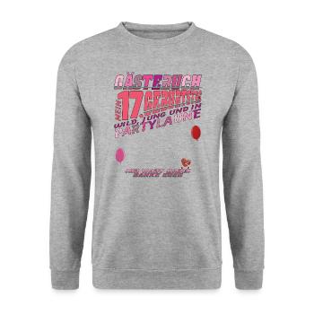 17th Birthday Girl & Boy Guestbook - Unisex Sweatshirt - salt & pepper - Front - Alina (178cm) & Michal (187cm)
