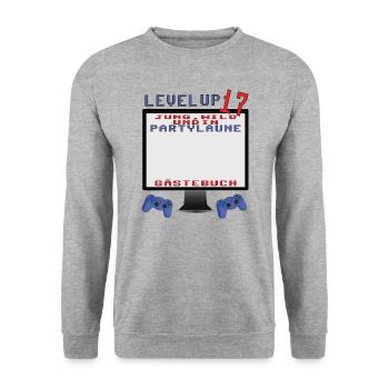 17th Birthday Girl & Boy Guestbook - Unisex Sweatshirt - salt & pepper - Front - Alina (178cm) & Michal (187cm)