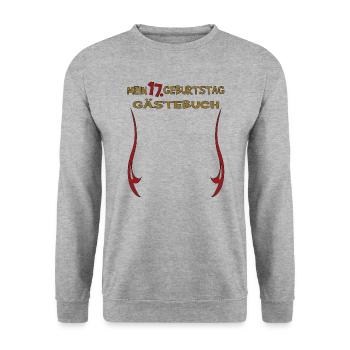 17th Birthday Girl & Boy Guestbook - Unisex Sweatshirt - salt & pepper - Front - Alina (178cm) & Michal (187cm)