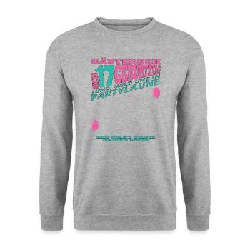 17th Birthday Girl & Boy Guestbook - Unisex Sweatshirt - salt & pepper - Front - Alina (178cm) & Michal (187cm)