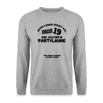 19th Birthday Girl & Boy Guestbook - Unisex Sweatshirt - salt & pepper - Front - Alina (178cm) & Michal (187cm)