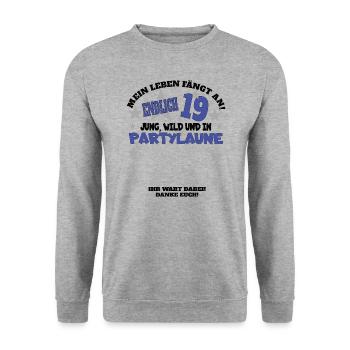 19th Birthday Girl & Boy Guestbook - Unisex Sweatshirt - salt & pepper - Front - Alina (178cm) & Michal (187cm)