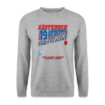 Livre d’or 19e anniversaire homme et femme - Sweat-shirt Unisexe - gris chiné - Devant - Alina (178cm) & Michal (187cm)
