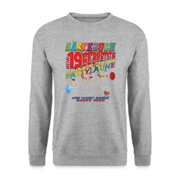 Livre d’or 19e anniversaire homme et femme - Sweat-shirt Unisexe - gris chiné - Devant - Alina (178cm) & Michal (187cm)