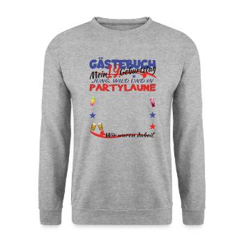 Livre d’or 19e anniversaire homme et femme - Sweat-shirt Unisexe - gris chiné - Devant - Alina (178cm) & Michal (187cm)