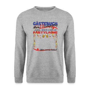 Livre d’or 19e anniversaire homme et femme - Sweat-shirt Unisexe - gris chiné - Devant - Alina (178cm) & Michal (187cm)