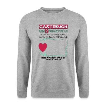 Livre d’or 19e anniversaire homme et femme - Sweat-shirt Unisexe - gris chiné - Devant - Alina (178cm) & Michal (187cm)
