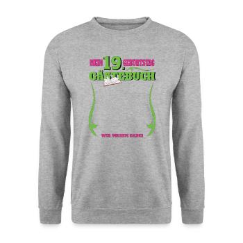 Livre d’or 19e anniversaire homme et femme - Sweat-shirt Unisexe - gris chiné - Devant - Alina (178cm) & Michal (187cm)