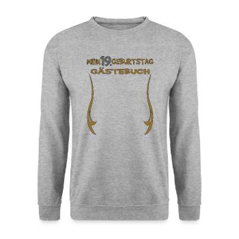 Livre d’or 19e anniversaire homme et femme - Sweat-shirt Unisexe - gris chiné - Devant - Alina (178cm) & Michal (187cm)