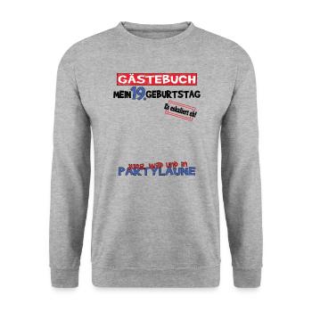 Livre d’or 19e anniversaire homme et femme - Sweat-shirt Unisexe - gris chiné - Devant - Alina (178cm) & Michal (187cm)