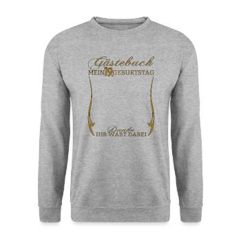 Livre d’or 19e anniversaire homme et femme - Sweat-shirt Unisexe - gris chiné - Devant - Alina (178cm) & Michal (187cm)