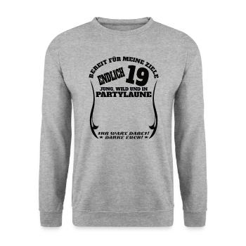 Livre d’or 19e anniversaire homme et femme - Sweat-shirt Unisexe - gris chiné - Devant - Alina (178cm) & Michal (187cm)