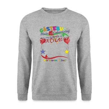 45. Geburtstag Mann und Frau Gästebuch - Unisex Pullover - Weißgrau meliert - Vorne - Alina (178cm) & Michal (187cm)