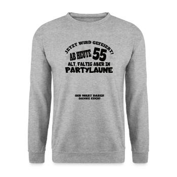 55th Birthday Man and Woman Guestbook - Unisex Sweatshirt - salt & pepper - Front - Alina (178cm) & Michal (187cm)