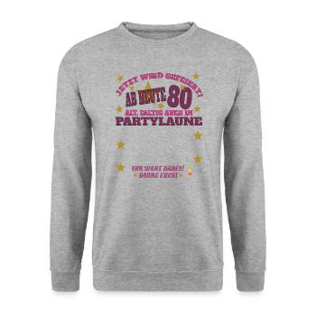 80e anniversaire homme et femme livre d’or - Sweat-shirt Unisexe - gris chiné - Devant - Alina (178cm) & Michal (187cm)
