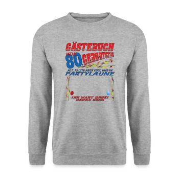 80e anniversaire homme et femme livre d’or - Sweat-shirt Unisexe - gris chiné - Devant - Alina (178cm) & Michal (187cm)