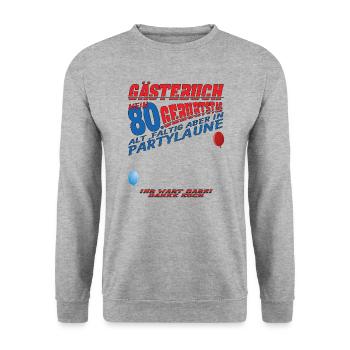 80e anniversaire homme et femme livre d’or - Sweat-shirt Unisexe - gris chiné - Devant - Alina (178cm) & Michal (187cm)