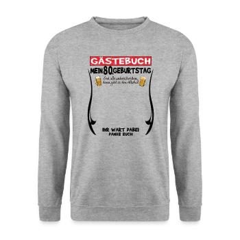 80e anniversaire homme et femme livre d’or - Sweat-shirt Unisexe - gris chiné - Devant - Alina (178cm) & Michal (187cm)