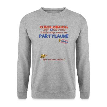 85th Birthday Man and Woman Guestbook - Unisex Sweatshirt - salt & pepper - Front - Alina (178cm) & Michal (187cm)