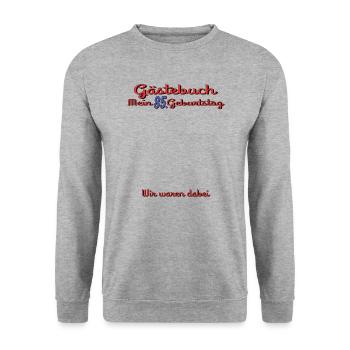 85th Birthday Man and Woman Guestbook - Unisex Sweatshirt - salt & pepper - Front - Alina (178cm) & Michal (187cm)