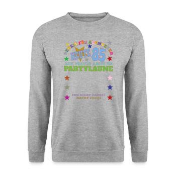 85th Birthday Man and Woman Guestbook - Unisex Sweatshirt - salt & pepper - Front - Alina (178cm) & Michal (187cm)