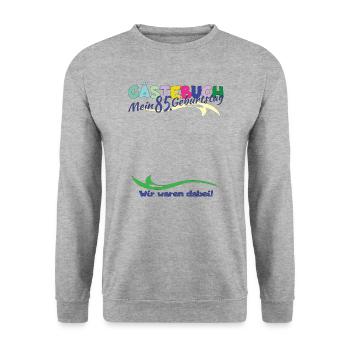 85e anniversaire homme et femme livre d’or - Sweat-shirt Unisexe - gris chiné - Devant - Alina (178cm) & Michal (187cm)