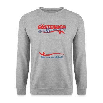 85th Birthday Man and Woman Guestbook - Unisex Sweatshirt - salt & pepper - Front - Alina (178cm) & Michal (187cm)