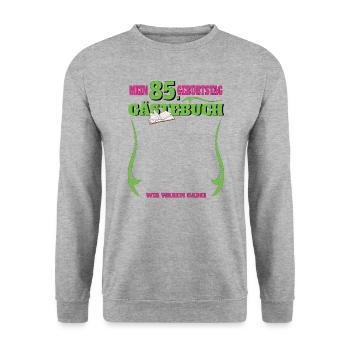 85e anniversaire homme et femme livre d’or - Sweat-shirt Unisexe - gris chiné - Devant - Alina (178cm) & Michal (187cm)