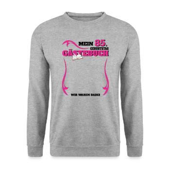 85e anniversaire homme et femme livre d’or - Sweat-shirt Unisexe - gris chiné - Devant - Alina (178cm) & Michal (187cm)