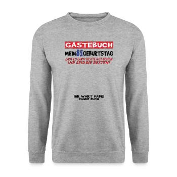 85e anniversaire homme et femme livre d’or - Sweat-shirt Unisexe - gris chiné - Devant - Alina (178cm) & Michal (187cm)