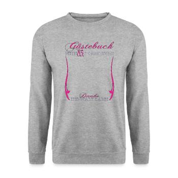 85th Birthday Man and Woman Guestbook - Unisex Sweatshirt - salt & pepper - Front - Alina (178cm) & Michal (187cm)