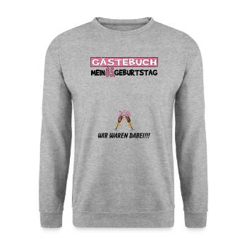 85th Birthday Man and Woman Guestbook - Unisex Sweatshirt - salt & pepper - Front - Alina (178cm) & Michal (187cm)